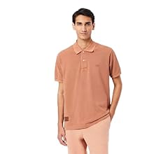 LACOSTE ブラウン ポロシャツ 新しいタグ付きLサイズ ラコステ LACOSTE 白ワニ ポロシャツ カットソー リネン混 ロゴ